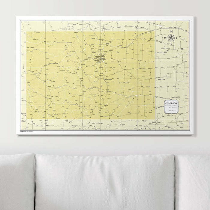 Push Pin Colorado Map (Pin Board) - Yellow Color Splash CM Pin Board