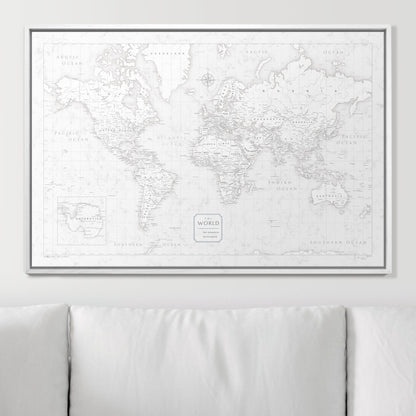 Push Pin World Map (Pin Board) - Classic Marble CM Pin Board