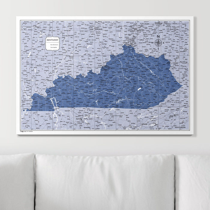 Push Pin Kentucky Map (Pin Board) - Navy Color Splash CM Pin Board