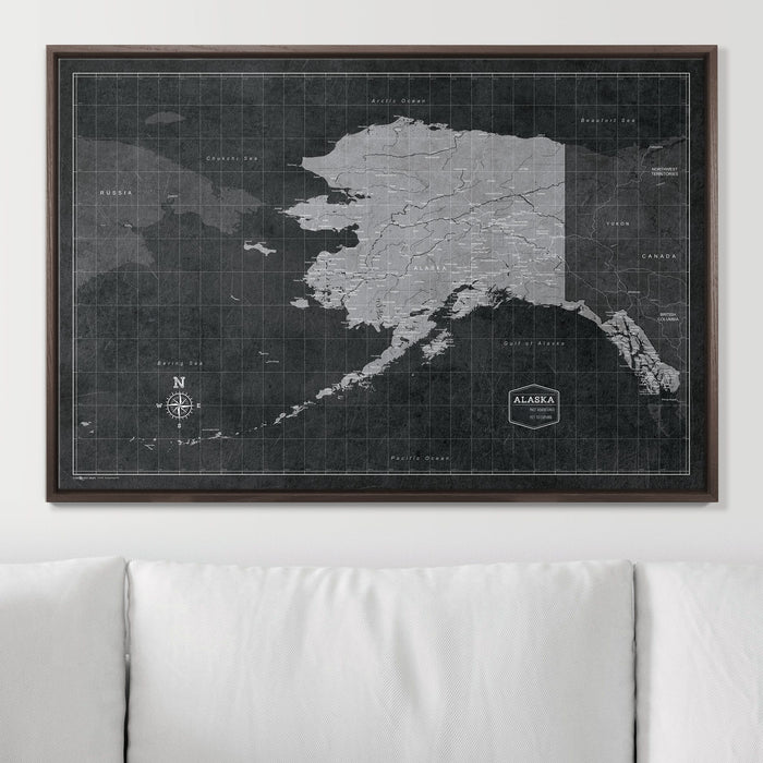 Push Pin Alaska Map (Pin Board) - Modern Slate