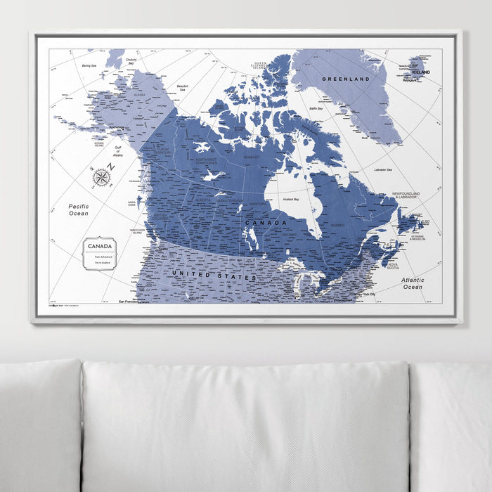 Push Pin Canada Map (Pin Board) - Navy Color Splash