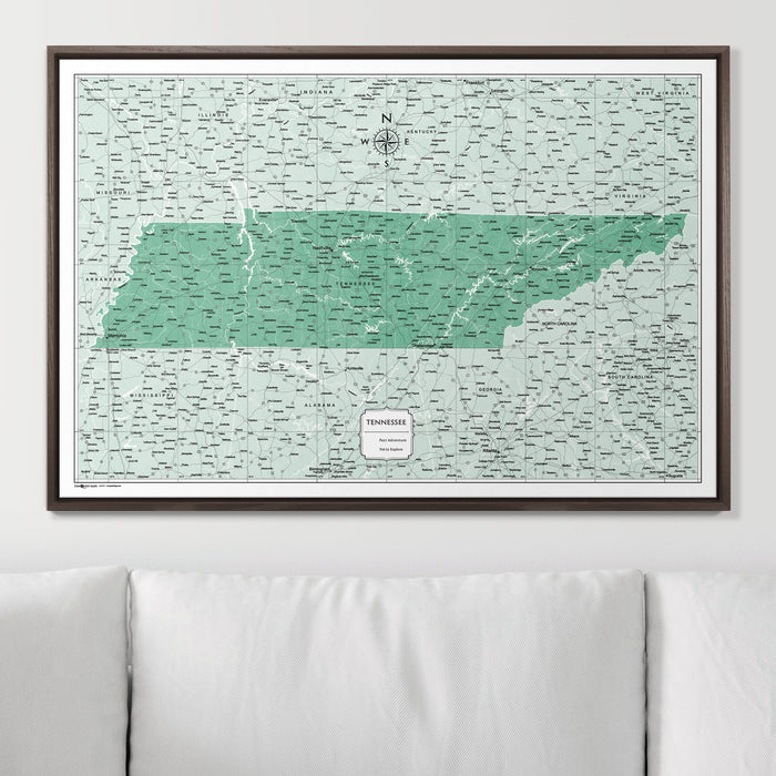 Push Pin Tennessee Map (Pin Board) - Green Color Splash CM Pin Board