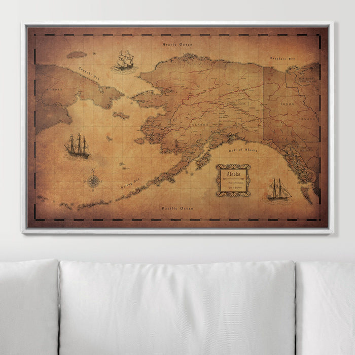 Push Pin Alaska Map (Pin Board) - Golden Aged CM Pin Board