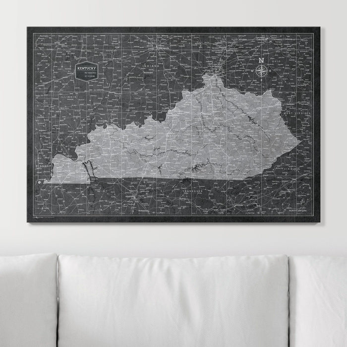 Push Pin Kentucky Map (Pin Board) - Modern Slate CM Pin Board