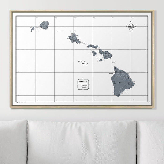 Push Pin Hawaii Map (Pin Board) - Dark Gray Color Splash CM Pin Board