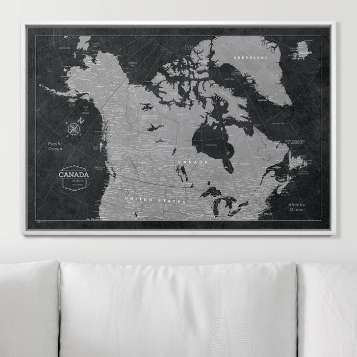 Push Pin Canada Map (Pin Board) - Modern Slate