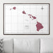 Push Pin Hawaii Map (Pin Board) - Burgundy Color Splash CM Pin Board