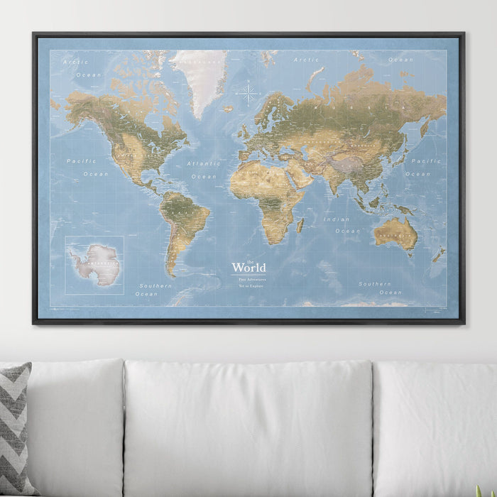 Push Pin World Map (Pin Board) - Natural Earth