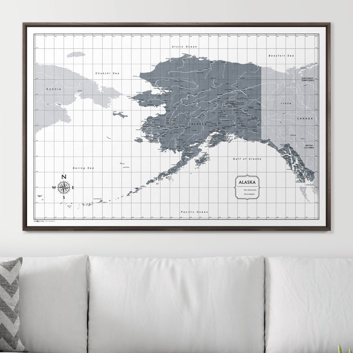 Push Pin Alaska Map (Pin Board) - Dark Gray Color Splash CM Pin Board