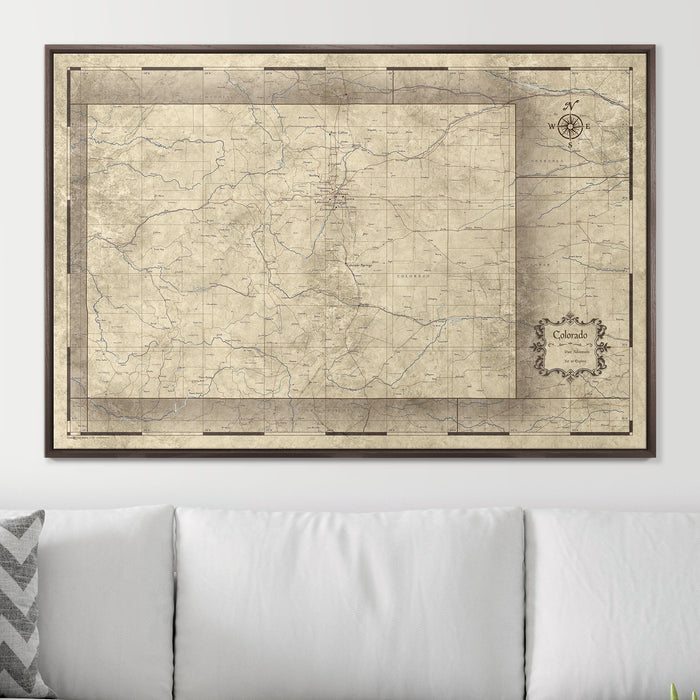 Push Pin Colorado Map (Pin Board) - Rustic Vintage