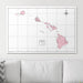 Push Pin Hawaii Map (Pin Board) - Pink Color Splash CM Pin Board