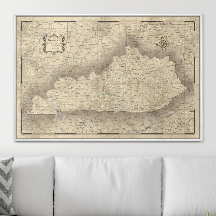 Push Pin Kentucky Map (Pin Board) - Rustic Vintage