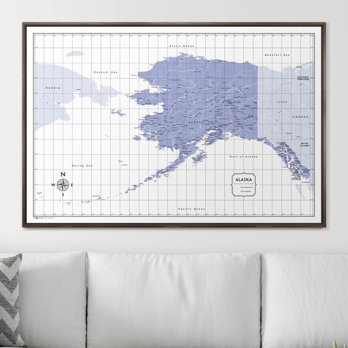 Push Pin Alaska Map (Pin Board) - Purple Color Splash CM Pin Board