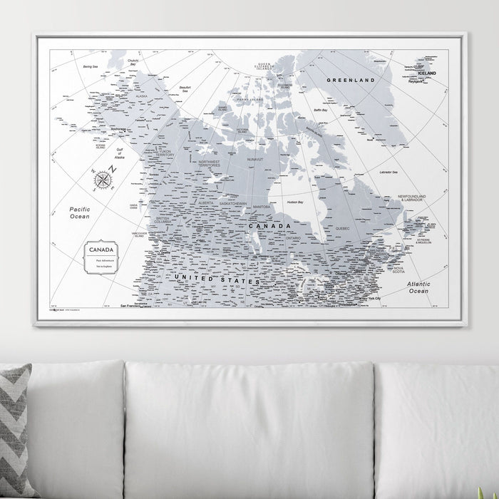 Push Pin Canada Map (Pin Board) - Light Gray Color Splash CM Pin Board
