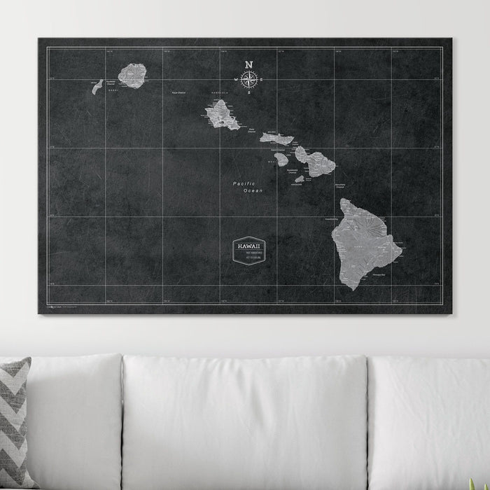 Push Pin Hawaii Map (Pin Board) - Modern Slate CM Pin Board