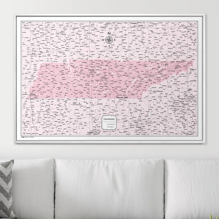 Push Pin Tennessee Map (Pin Board) - Pink Color Splash CM Pin Board