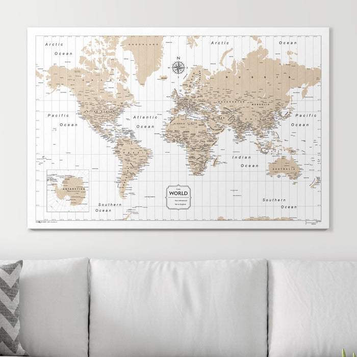 Kids Cartoon World Map (Pinboard & wood frame - Black)