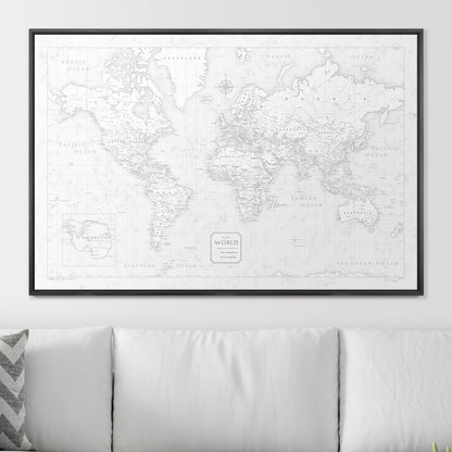 Push Pin World Map (Pin Board) - Classic Marble CM Pin Board