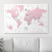 Push Pin World Map (Pin Board) - Pink Color Splash CM Pin Board