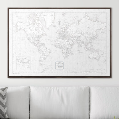 Push Pin World Map (Pin Board) - Classic Marble CM Pin Board