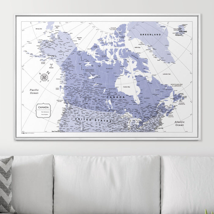 Push Pin Canada Map (Pin Board) - Purple Color Splash CM Pin Board