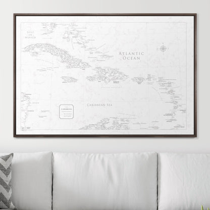 Push Pin Caribbean Map (Pin Board) - Classic Marble CM Pin Board
