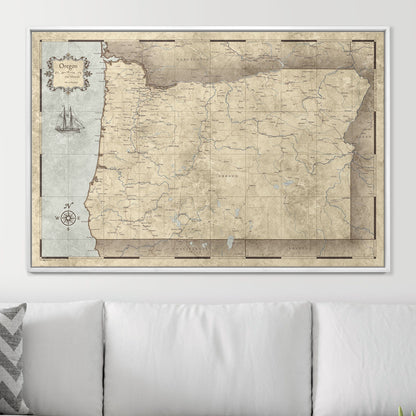 Push Pin Oregon Map (Pin Board) - Rustic Vintage CM Pin Board