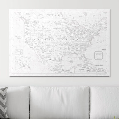 Push Pin USA Map (Pin Board) - Classic Marble CM Pin Board