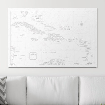 Push Pin Caribbean Map (Pin Board) - Classic Marble CM Pin Board