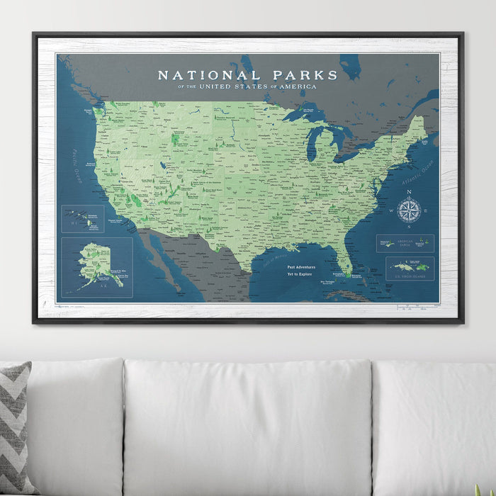 National Parks Push Pin Travel Map (Pin Board)
