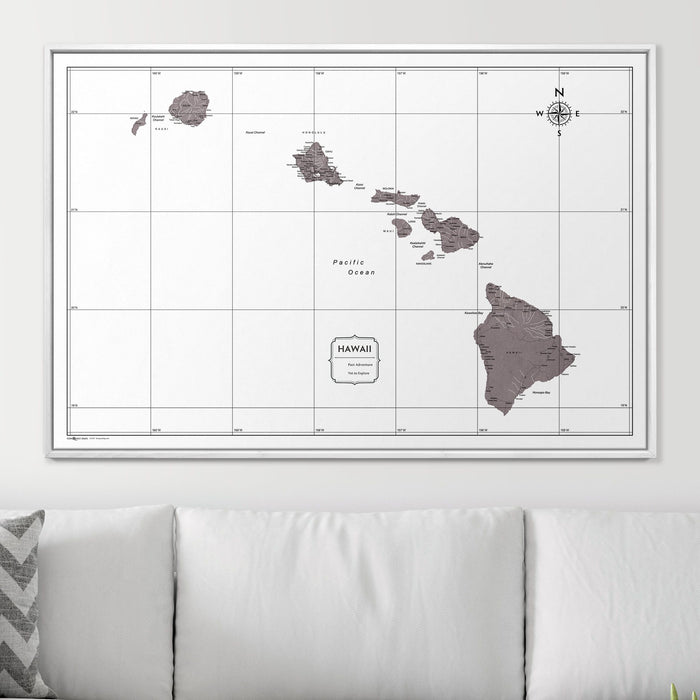 Push Pin Hawaii Map (Pin Board) - Dark Brown Color Splash CM Pin Board