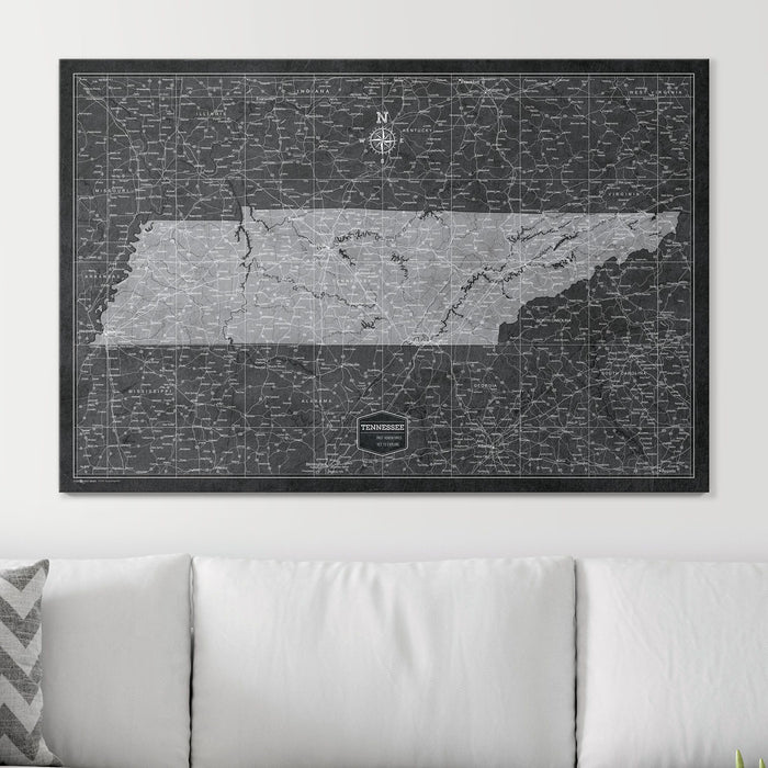 Push Pin Tennessee Map (Pin Board) - Modern Slate CM Pin Board
