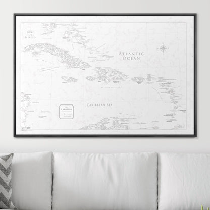 Push Pin Caribbean Map (Pin Board) - Classic Marble CM Pin Board