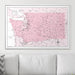 Push Pin Washington Map (Pin Board) - Pink Color Splash CM Pin Board