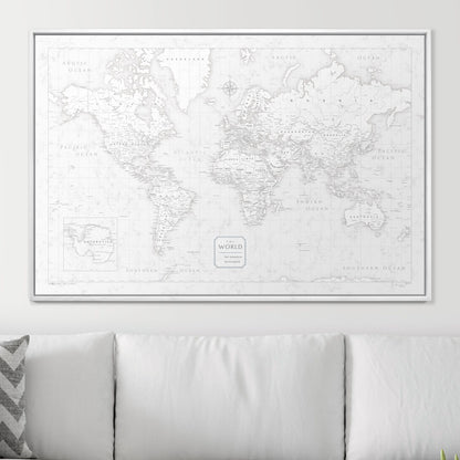 Push Pin World Map (Pin Board) - Classic Marble CM Pin Board