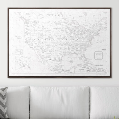 Push Pin USA Map (Pin Board) - Classic Marble CM Pin Board