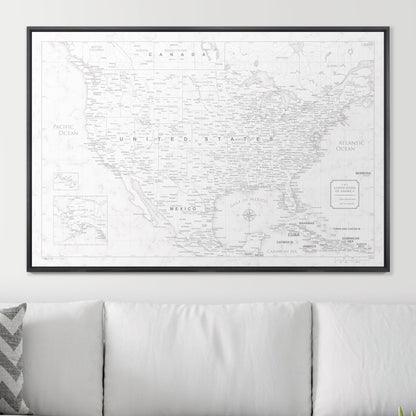 Push Pin USA Map (Pin Board) - Classic Marble CM Pin Board