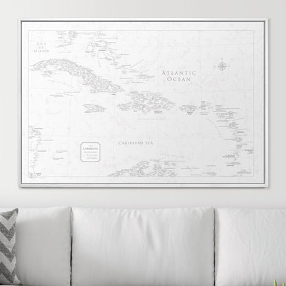 Push Pin Caribbean Map (Pin Board) - Classic Marble CM Pin Board
