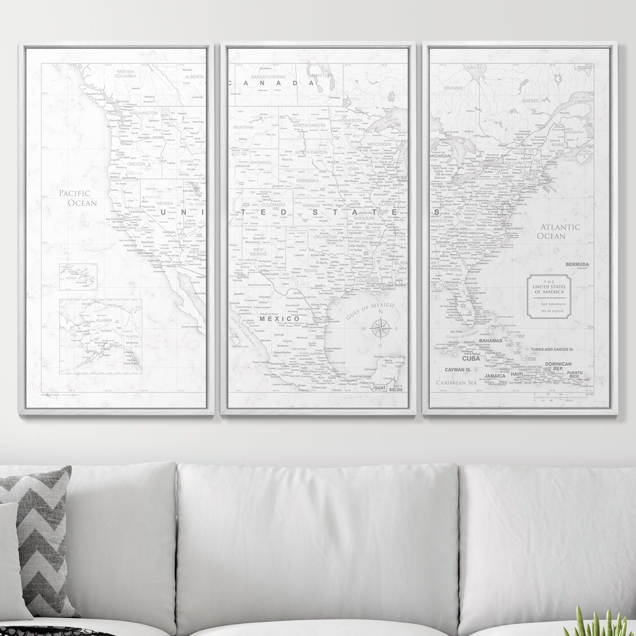 Push Pin USA Map (Pin Board) - Classic Marble CM Pin Board