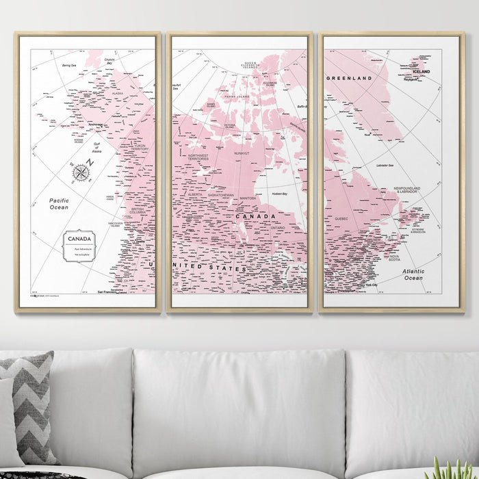 Push Pin Canada Map (Pin Board) - Pink Color Splash CM Pin Board