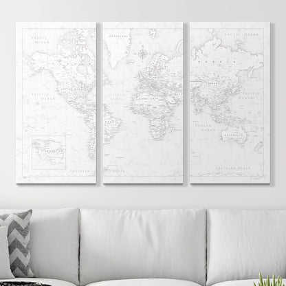 Push Pin World Map (Pin Board) - Classic Marble CM Pin Board