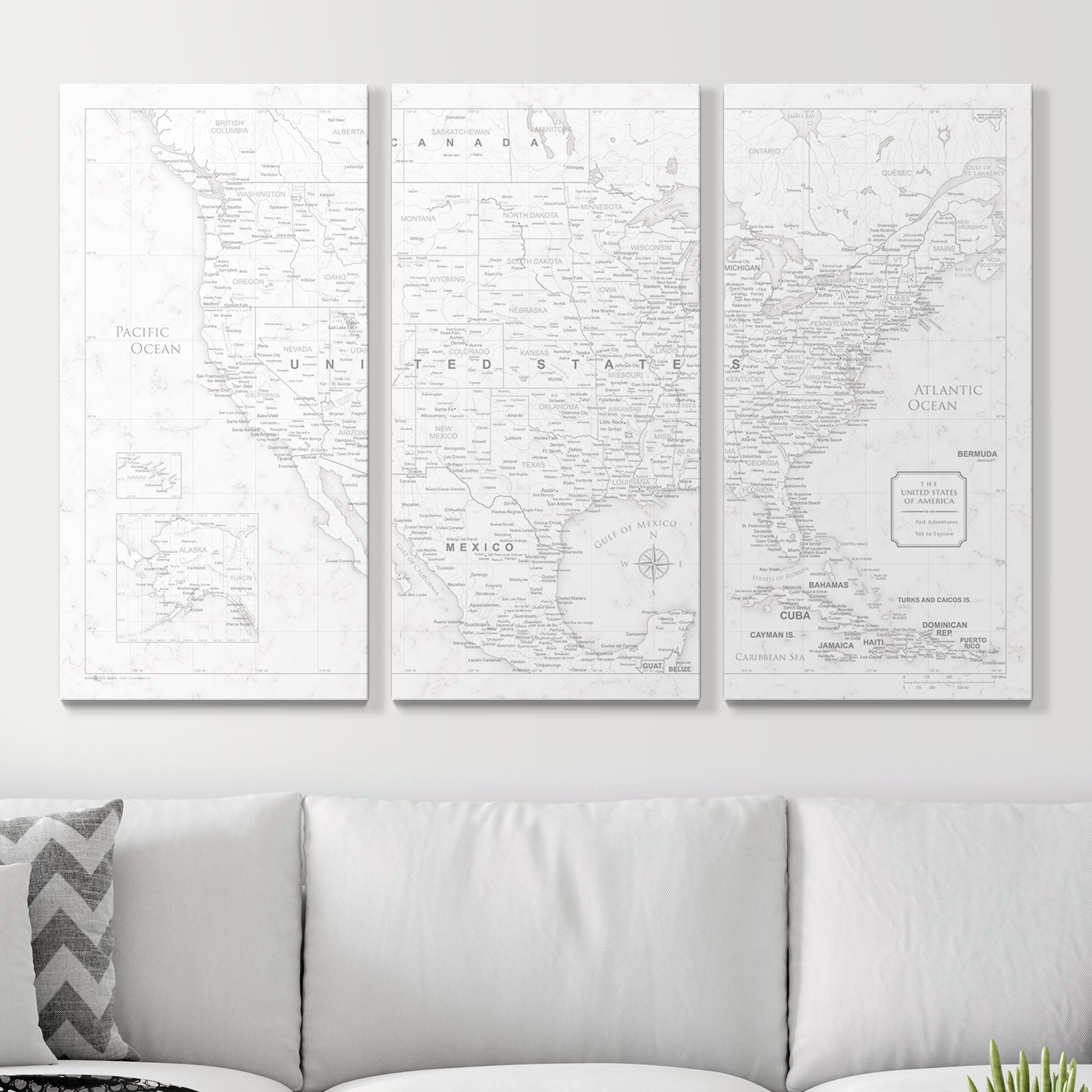 Push Pin USA Map (Pin Board) - Classic Marble CM Pin Board