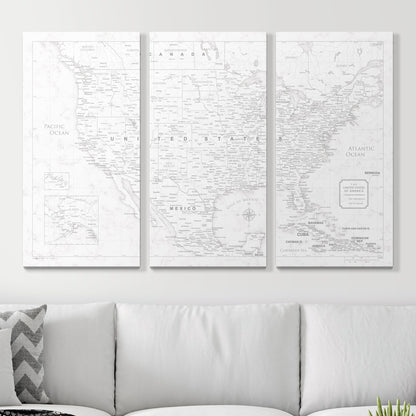 Push Pin USA Map (Pin Board) - Classic Marble CM Pin Board