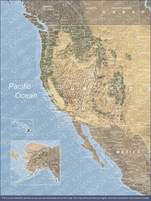USA Map Poster - Natural Earth CM Poster