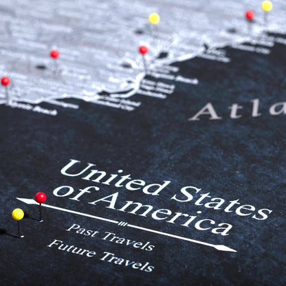 Push Pin USA Map (Pin Board) - The Night Voyager - Essentials Collection