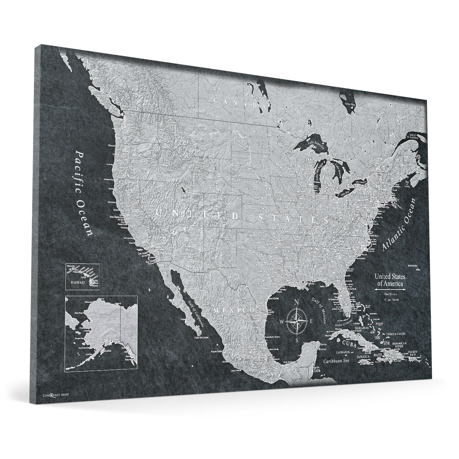 Push Pin USA Map (Pin Board) - The Night Voyager - Essentials Collection