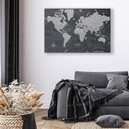 Push Pin USA Map (Pin Board) - The Night Voyager - Essentials Collection Conquest Maps LLC