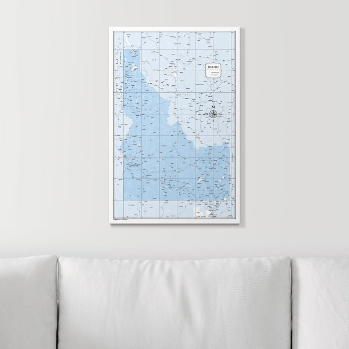 Push Pin Idaho Map (Pin Board) - Light Blue Color Splash