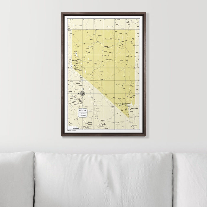 Push Pin Nevada Map (Pin Board) - Yellow Color Splash