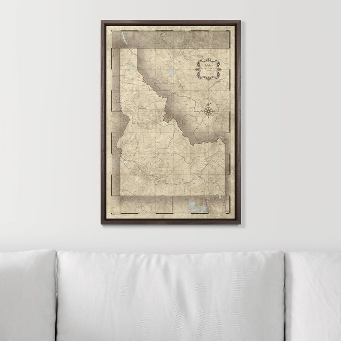 Push Pin Idaho Map (Pin Board) - Rustic Vintage